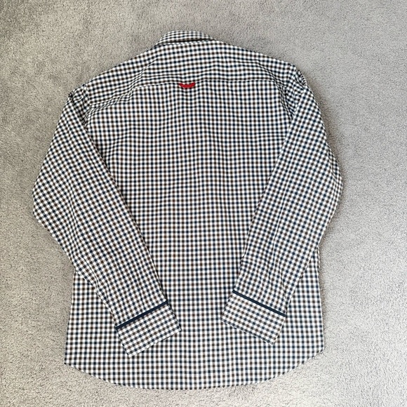 7 Downie St Plaid Brown Checkered Button Shirt - Picture 13 of 15